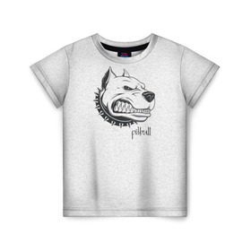 Детская футболка 3D с принтом Pitbull в Курске, 100% гипоаллергенный полиэфир | прямой крой, круглый вырез горловины, длина до линии бедер, чуть спущенное плечо, ткань немного тянется | dog | питбуль | порода | рисунок | собака