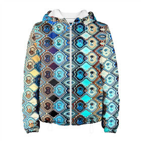 Женская куртка 3D с принтом psychedelic mosaica в Курске, ткань верха — 100% полиэстер, подклад — флис | прямой крой, подол и капюшон оформлены резинкой с фиксаторами, два кармана без застежек по бокам, один большой потайной карман на груди. Карман на груди застегивается на липучку | 