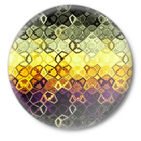 Значок с принтом Фрактальный мир в Курске,  металл | круглая форма, металлическая застежка в виде булавки | полосы | разводы | узоры | фрактал