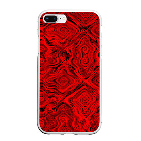 Чехол для iPhone 7Plus/8 Plus матовый с принтом Tie-Dye red в Курске, Силикон | Область печати: задняя сторона чехла, без боковых панелей | волны | красный | разводы | текстура