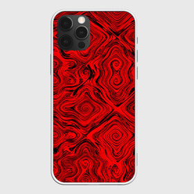 Чехол для iPhone 12 Pro Max с принтом Tie-Dye red в Курске, Силикон |  | волны | красный | разводы | текстура