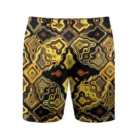 Мужские шорты 3D спортивные с принтом Gold luxury в Курске,  |  | Тематика изображения на принте: волны | разводы | узоры
