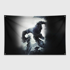 Флаг-баннер с принтом Darksiders 2 в Курске, 100% полиэстер | размер 67 х 109 см, плотность ткани — 95 г/м2; по краям флага есть четыре люверса для крепления | darksiders