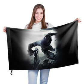 Флаг 3D с принтом Darksiders 2 в Курске, 100% полиэстер | плотность ткани — 95 г/м2, размер — 67 х 109 см. Принт наносится с одной стороны | darksiders