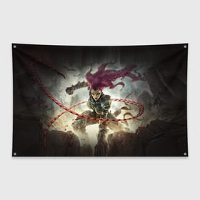 Флаг-баннер с принтом Darksiders 3 в Курске, 100% полиэстер | размер 67 х 109 см, плотность ткани — 95 г/м2; по краям флага есть четыре люверса для крепления | darksiders