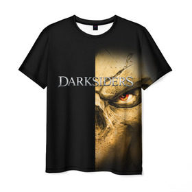 Мужская футболка 3D с принтом Darksiders 4 в Курске, 100% полиэфир | прямой крой, круглый вырез горловины, длина до линии бедер | darksiders