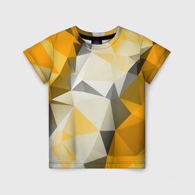 Детская футболка 3D с принтом Sport Abstract 2018 в Курске, 100% гипоаллергенный полиэфир | прямой крой, круглый вырез горловины, длина до линии бедер, чуть спущенное плечо, ткань немного тянется | абстракция | геометрия | желтый | краски | линии | мода | модные | пирамиды | полосы | серый | тренды | треугольники | узоры | фигуры | цвет