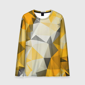 Мужской лонгслив 3D с принтом Sport Abstract 2018 в Курске, 100% полиэстер | длинные рукава, круглый вырез горловины, полуприлегающий силуэт | абстракция | геометрия | желтый | краски | линии | мода | модные | пирамиды | полосы | серый | тренды | треугольники | узоры | фигуры | цвет