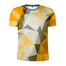 Мужская футболка 3D спортивная с принтом Sport Abstract 2018 в Курске, 100% полиэстер с улучшенными характеристиками | приталенный силуэт, круглая горловина, широкие плечи, сужается к линии бедра | абстракция | геометрия | желтый | краски | линии | мода | модные | пирамиды | полосы | серый | тренды | треугольники | узоры | фигуры | цвет