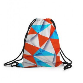 Рюкзак-мешок 3D с принтом Треугольники в Курске, 100% полиэстер | плотность ткани — 200 г/м2, размер — 35 х 45 см; лямки — толстые шнурки, застежка на шнуровке, без карманов и подкладки | 