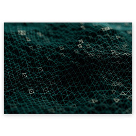 Поздравительная открытка с принтом Технологии в Курске, 100% бумага | плотность бумаги 280 г/м2, матовая, на обратной стороне линовка и место для марки
 | abstraction | geometry | абстракция | геометрия | грани | линии | полигоны | постель | текстура | треугольники