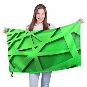 Флаг 3D с принтом Кислотная абстракция в Курске, 100% полиэстер | плотность ткани — 95 г/м2, размер — 67 х 109 см. Принт наносится с одной стороны | abstraction | geometry | абстракция | геометрия | грани | линии | полигоны | треугольники