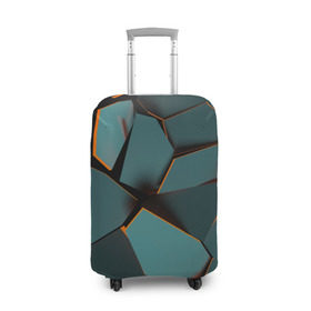 Чехол для чемодана 3D с принтом Нано в Курске, 86% полиэфир, 14% спандекс | двустороннее нанесение принта, прорези для ручек и колес | abstraction | абстракция | геометрия | грани | полигоны | сочетания | треугольники