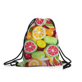 Рюкзак-мешок 3D с принтом Candy в Курске, 100% полиэстер | плотность ткани — 200 г/м2, размер — 35 х 45 см; лямки — толстые шнурки, застежка на шнуровке, без карманов и подкладки | candy | colorful | lollipop | sweet | конфеты | леденцы | сладости