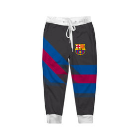 Детские брюки 3D с принтом FC Barcelona #7 в Курске, 100% полиэстер | манжеты по низу, эластичный пояс регулируется шнурком, по бокам два кармана без застежек, внутренняя часть кармана из мелкой сетки | fcb | барселона | геометрия | футбольный клуб