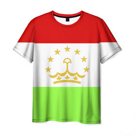 Мужская футболка 3D с принтом Флаг Таджикистана в Курске, 100% полиэфир | прямой крой, круглый вырез горловины, длина до линии бедер | парчами точикистон | таджикистан | точикистон | флаг | флаг таджикистана