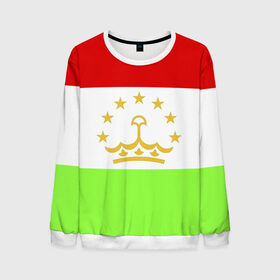 Мужской свитшот 3D с принтом Флаг Таджикистана в Курске, 100% полиэстер с мягким внутренним слоем | круглый вырез горловины, мягкая резинка на манжетах и поясе, свободная посадка по фигуре | парчами точикистон | таджикистан | точикистон | флаг | флаг таджикистана