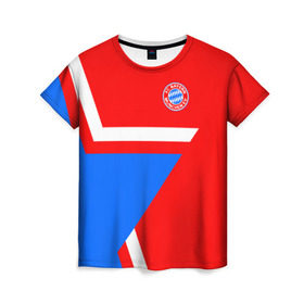 Женская футболка 3D с принтом ФК Бавария 2018 Звезда в Курске, 100% полиэфир ( синтетическое хлопкоподобное полотно) | прямой крой, круглый вырез горловины, длина до линии бедер | bayern | fly fc | бавария | спорт | футбольный клуб