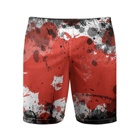 Мужские шорты 3D спортивные с принтом Брызги и пятна в Курске,  |  | белый | грязь | красный | кровь | пятна | черный