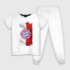 Детская пижама хлопок с принтом Bayern Munchen - Vintage style No. 3 в Курске, 100% хлопок |  брюки и футболка прямого кроя, без карманов, на брюках мягкая резинка на поясе и по низу штанин
 | Тематика изображения на принте: bayern munchen | fcb | football | бавария мюнхен