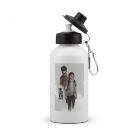 Бутылка спортивная с принтом The Last of Us в Курске, металл | емкость — 500 мл, в комплекте две пластиковые крышки и карабин для крепления | 
