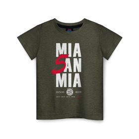 Детская футболка хлопок с принтом Bayern Munchen - Mia San Mia в Курске, 100% хлопок | круглый вырез горловины, полуприлегающий силуэт, длина до линии бедер | bayern munchen | fcb | football | бавария мюнхен