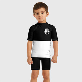 Детский купальный костюм 3D с принтом FC Barcelona Black Collection в Курске, Полиэстер 85%, Спандекс 15% | застежка на молнии на спине | black collection | fc | fc barcelona | fcb | fly emirates | ronaldo | барселона | зож | клуб | линии | месси | модные | мяч | реал мадрид | спорт | спортивные | тренды | футбол | футбольный клуб | эмблема