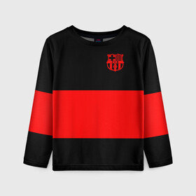 Детский лонгслив 3D с принтом FC Barcelona Black Collection в Курске, 100% полиэстер | длинные рукава, круглый вырез горловины, полуприлегающий силуэт
 | black collection | fc | fc barcelona | fcb | fly emirates | ronaldo | барселона | зож | клуб | линии | месси | модные | мяч | реал мадрид | спорт | спортивные | тренды | футбол | футбольный клуб | эмблема