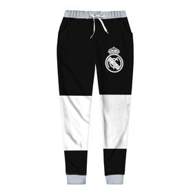 Женские брюки 3D с принтом Real Madrid Black Collection в Курске, полиэстер 100% | прямой крой, два кармана без застежек по бокам, с мягкой трикотажной резинкой на поясе и по низу штанин. В поясе для дополнительного комфорта — широкие завязки | emirates | fc | real madrid | клуб | мяч | реал мадрид