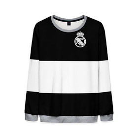 Мужской свитшот 3D с принтом Real Madrid Black Collection в Курске, 100% полиэстер с мягким внутренним слоем | круглый вырез горловины, мягкая резинка на манжетах и поясе, свободная посадка по фигуре | emirates | fc | real madrid | клуб | мяч | реал мадрид