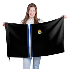 Флаг 3D с принтом Real Madrid Line Collection в Курске, 100% полиэстер | плотность ткани — 95 г/м2, размер — 67 х 109 см. Принт наносится с одной стороны | emirates | fc | real madrid | клуб | мяч | реал мадрид