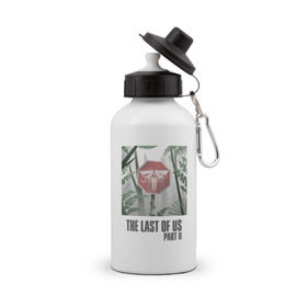 Бутылка спортивная с принтом The Last of Us в Курске, металл | емкость — 500 мл, в комплекте две пластиковые крышки и карабин для крепления | Тематика изображения на принте: гриб | грибы | джоэл | кордицепс | элли