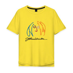 Мужская футболка хлопок Oversize с принтом Джон Ленон 2 в Курске, 100% хлопок | свободный крой, круглый ворот, “спинка” длиннее передней части | john lennon | the beatles | битлс | джон леннон