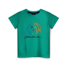 Детская футболка хлопок с принтом Джон Ленон 2 в Курске, 100% хлопок | круглый вырез горловины, полуприлегающий силуэт, длина до линии бедер | john lennon | the beatles | битлс | джон леннон