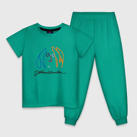 Детская пижама хлопок с принтом Джон Ленон 2 в Курске, 100% хлопок |  брюки и футболка прямого кроя, без карманов, на брюках мягкая резинка на поясе и по низу штанин
 | john lennon | the beatles | битлс | джон леннон