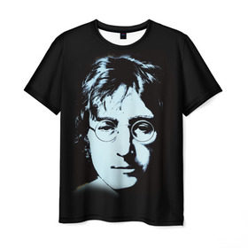 Мужская футболка 3D с принтом Джон Леннон 7 в Курске, 100% полиэфир | прямой крой, круглый вырез горловины, длина до линии бедер | Тематика изображения на принте: john lennon | the beatles | битлс | джон леннон