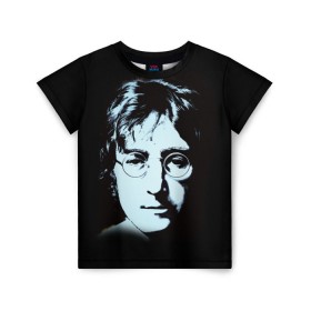 Детская футболка 3D с принтом Джон Леннон 7 в Курске, 100% гипоаллергенный полиэфир | прямой крой, круглый вырез горловины, длина до линии бедер, чуть спущенное плечо, ткань немного тянется | Тематика изображения на принте: john lennon | the beatles | битлс | джон леннон