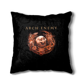 Подушка 3D с принтом Arch Enemy в Курске, наволочка – 100% полиэстер, наполнитель – холлофайбер (легкий наполнитель, не вызывает аллергию). | состоит из подушки и наволочки. Наволочка на молнии, легко снимается для стирки | alissa white gluz | arch enemy | алисса уайт глаз | арч энеми