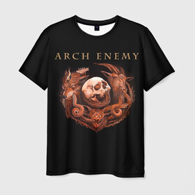 Мужская футболка 3D с принтом Arch Enemy в Курске, 100% полиэфир | прямой крой, круглый вырез горловины, длина до линии бедер | Тематика изображения на принте: alissa white gluz | arch enemy | алисса уайт глаз | арч энеми