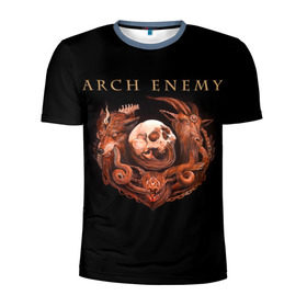 Мужская футболка 3D спортивная с принтом Arch Enemy в Курске, 100% полиэстер с улучшенными характеристиками | приталенный силуэт, круглая горловина, широкие плечи, сужается к линии бедра | alissa white gluz | arch enemy | алисса уайт глаз | арч энеми