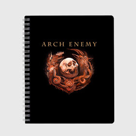 Тетрадь с принтом Arch Enemy в Курске, 100% бумага | 48 листов, плотность листов — 60 г/м2, плотность картонной обложки — 250 г/м2. Листы скреплены сбоку удобной пружинной спиралью. Уголки страниц и обложки скругленные. Цвет линий — светло-серый
 | Тематика изображения на принте: alissa white gluz | arch enemy | алисса уайт глаз | арч энеми