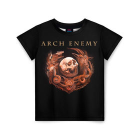 Детская футболка 3D с принтом Arch Enemy в Курске, 100% гипоаллергенный полиэфир | прямой крой, круглый вырез горловины, длина до линии бедер, чуть спущенное плечо, ткань немного тянется | alissa white gluz | arch enemy | алисса уайт глаз | арч энеми