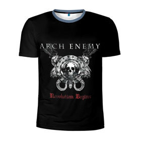 Мужская футболка 3D спортивная с принтом Arch Enemy в Курске, 100% полиэстер с улучшенными характеристиками | приталенный силуэт, круглая горловина, широкие плечи, сужается к линии бедра | alissa white gluz | arch enemy | алисса уайт глаз | арч энеми