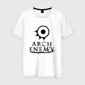 Мужская футболка хлопок с принтом Arch Enemy в Курске, 100% хлопок | прямой крой, круглый вырез горловины, длина до линии бедер, слегка спущенное плечо. | alissa white gluz | arch enemy | алисса уайт глаз | арч энеми