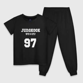 Детская пижама хлопок с принтом Jungkook в Курске, 100% хлопок |  брюки и футболка прямого кроя, без карманов, на брюках мягкая резинка на поясе и по низу штанин
 | bangtan boys | bts
