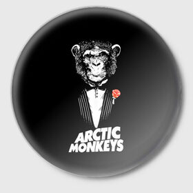 Значок с принтом Arctic Monkeys в Курске,  металл | круглая форма, металлическая застежка в виде булавки | алекс тёрнер | арктик | арктические мартышки | гаражный | группа | джейми кук | инди рок | манкис | музыка | мэтт хелдер | ник о мэлли | обезьяна | постпанк ривайвл | психоделический | рок