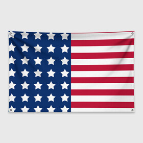 Флаг-баннер с принтом USA FLAG АМЕРИКАНСКИЙ ФЛАГ в Курске, 100% полиэстер | размер 67 х 109 см, плотность ткани — 95 г/м2; по краям флага есть четыре люверса для крепления | star | usa | америка | белый | звезды | красный | линии | полосы | популярные | синий | сша | триколор | туристические | флаг | цвет | штаты