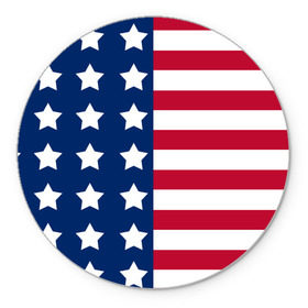 Коврик круглый с принтом USA Flag в Курске, резина и полиэстер | круглая форма, изображение наносится на всю лицевую часть | Тематика изображения на принте: star | usa | америка | белый | звезды | красный | линии | полосы | популярные | синий | сша | триколор | туристические | флаг | цвет | штаты