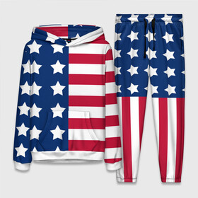 Женский костюм 3D (с толстовкой) с принтом USA FLAG  АМЕРИКАНСКИЙ ФЛАГ в Курске,  |  | star | usa | америка | белый | звезды | красный | линии | полосы | популярные | синий | сша | триколор | туристические | флаг | цвет | штаты