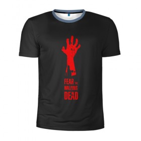 Мужская футболка 3D спортивная с принтом Бойтесь ходячих мертвецов 3 в Курске, 100% полиэстер с улучшенными характеристиками | приталенный силуэт, круглая горловина, широкие плечи, сужается к линии бедра | Тематика изображения на принте: 